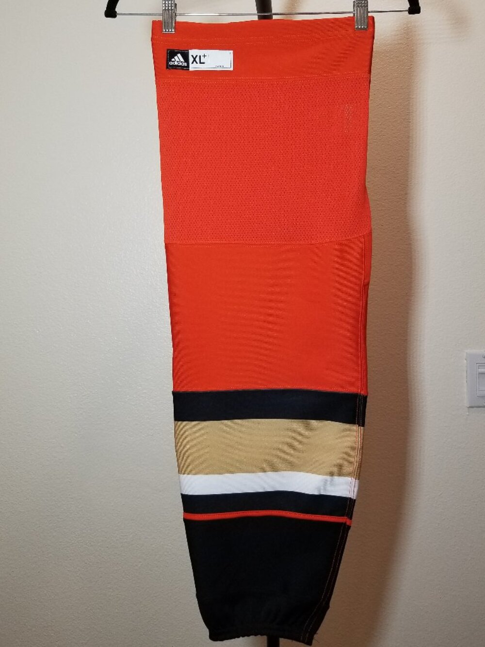 Adidas Anaheim Ducks XL Hockey Socks On Ice Team Issued Made In Canada NWOT‎
